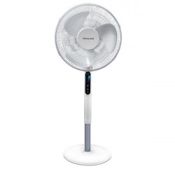 Ventilateur sur pied blanc - 5 vitesses - 807 m3/h - Oscillation 70° - réglable -Tél. de marque Honeywell, référence: B7713500