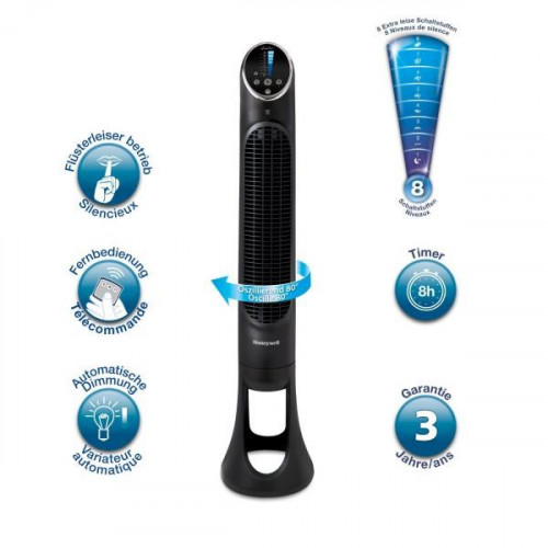 Ventilateur  colonne 83CM - télécommande - oscillant - noir - Honeywell