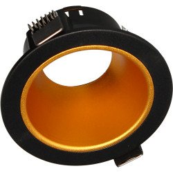 Collerette NAXOS Fixe Ø88 IP20 pour lampe Ø50, Noir&Or - Arlux Lighting