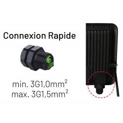 Projecteur mural KREON 2 - IP65, 50W, 4000K, 5000lm, Noir - Arlux Lighting