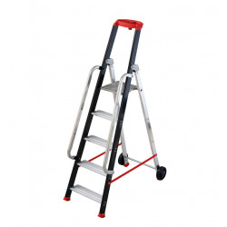 Escabeau professionnel roulant pliable - 5 marches - 2,81m de marque HAILO, référence: B7735100