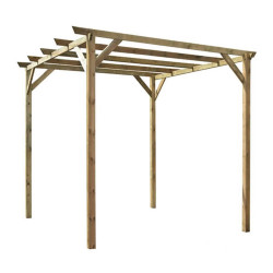 Pergola CARRÉ - 300 x 300 x H. 246 cm + 4 supports - Passage 254 cm + 4 supports de marque Jardipolys, référence: J7738800