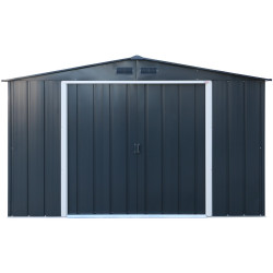 Abri de jardin métal - 7,79m² - kit ancrage - Anthracite de marque Duramax, référence: J7739600