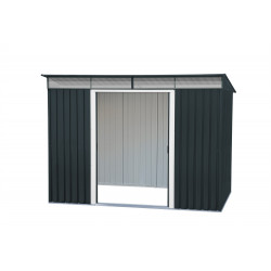 Abri de jardin métal - 4,84m² - kit ancrage - Anthracite - Duramax