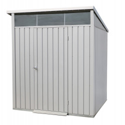 Abri de jardin métal MODERN - 3,32m² - Mono pente - Aluminium blanc - Duramax