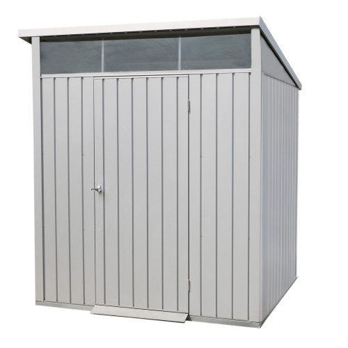 Abri de jardin métal MODERN - 3,32m² - Mono pente - Aluminium blanc - Duramax