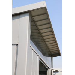 Abri de jardin métal MODERN - 3,32m² - Mono pente - Aluminium blanc - Duramax