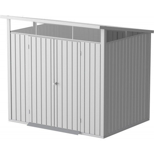 Abri de jardin métal MODERN - 4,45m² - Mono pente - Aluminium blanc - Duramax