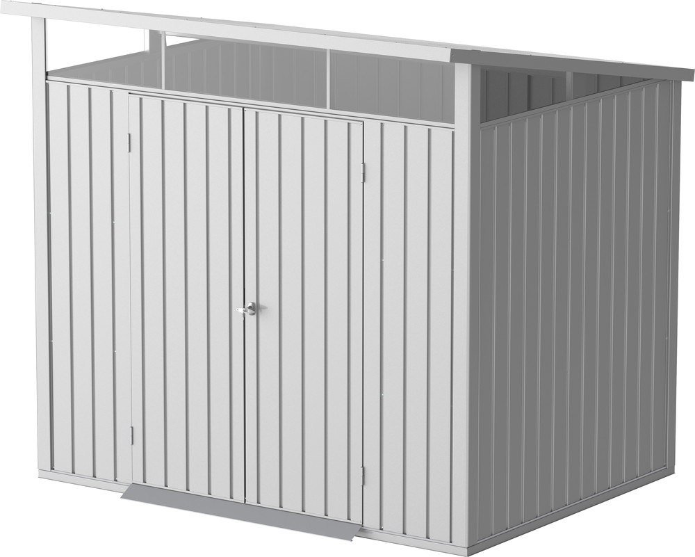 Abri de jardin métal MODERN - 4,45m² - Mono pente - Aluminium blanc