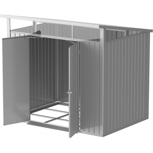 Abri de jardin métal MODERN - 4,45m² - Mono pente - Aluminium blanc - Duramax