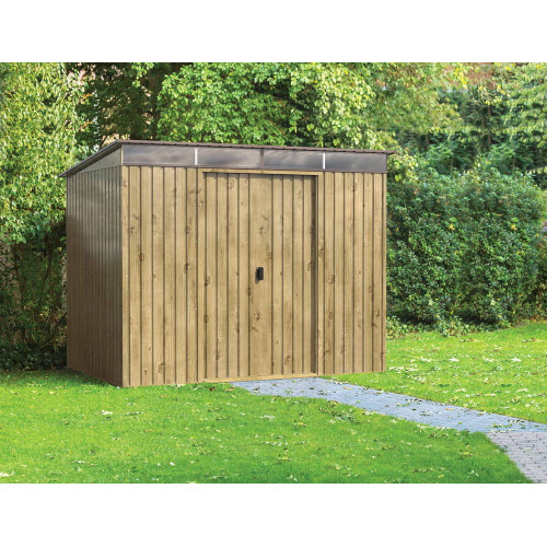 Abri de jardin métal imitation bois 10,46 m2 Yardmaster + kit d