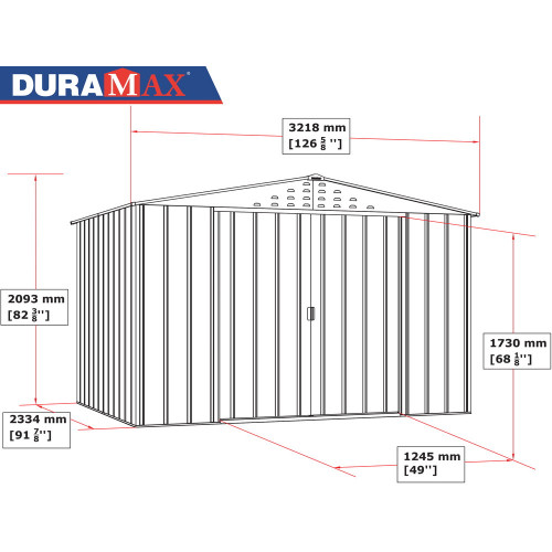 DURAMAX Abri de jardin métal - Imitation bois - 7,75m² - DURAMAX