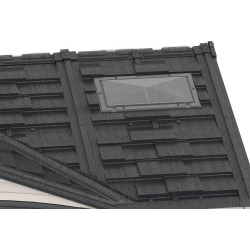 Abri PVC DARK GREY Apex 8,05m² - kit fondation, 2 fenêtres, 2 puits de lumière - Gris - Duramax