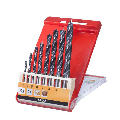 Lot de mèches à bois 3-10mm, 8 pièces - KWB by Einhell