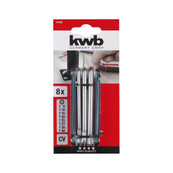 Jeu de 8 clés coudees TORX percées - KWB by Einhell