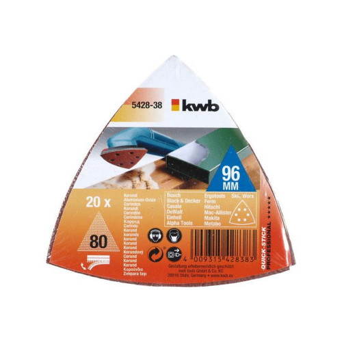 20 patins delta perforés GRAIN 80 - KWB by Einhell