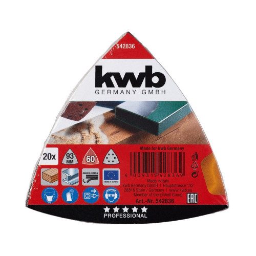 20 patins delta perforés GRAIN 60 - KWB by Einhell