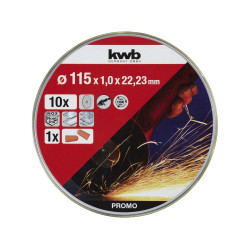 10 disques à tronçonner extra fins, 115x1,0mm de marque KWB by Einhell, référence: B7742500