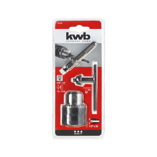 Mandrin 13mm, pour perçeuse droite et gauche, 1/2''x20 - KWB by Einhell