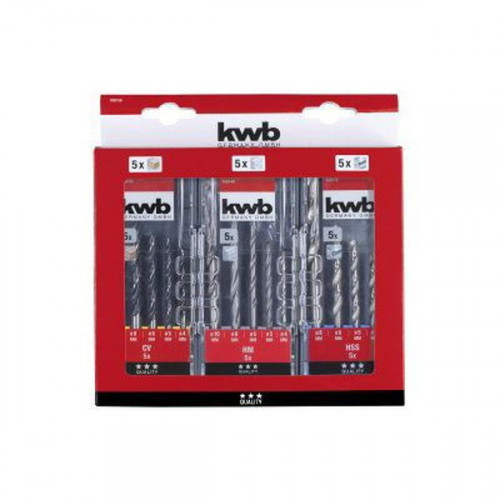 Jeu de 3 cassettes de mèches à bois, métaux et pierre - KWB by Einhell
