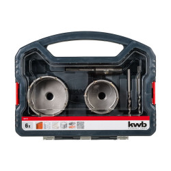 Coffret de 6 couronne trépan carbures - KWB by Einhell