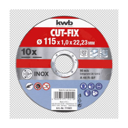 10 disques à tronçonner métaux 115x1,2 pour meuleuse - KWB by Einhell