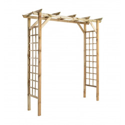 Pergola double droite en bois pin 210 x 214,5 x 72 cm - VALERIANE - Jardipolys