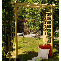 Pergola double droite en bois pin 210 x 214,5 x 72 cm - VALERIANE - Jardipolys