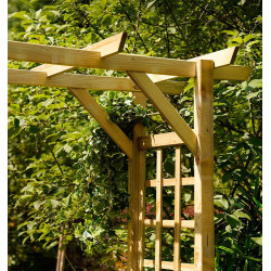 Pergola double droite en bois pin 210 x 214,5 x 72 cm - VALERIANE - Jardipolys