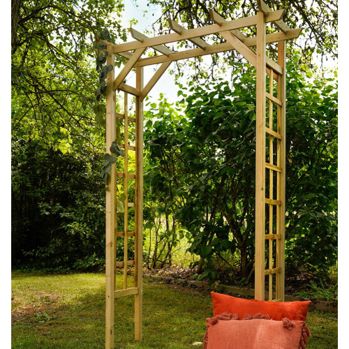 Pergola double droite en bois pin 140 x 214,5 x 60 cm - PASSIFLORE - Jardipolys