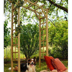 Pergola double droite en bois pin 140 x 214,5 x 60 cm - PASSIFLORE - Jardipolys