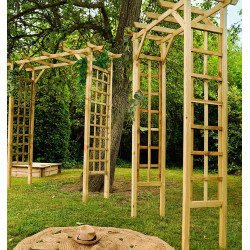 Pergola double droite en bois pin 140 x 214,5 x 60 cm - PASSIFLORE - Jardipolys