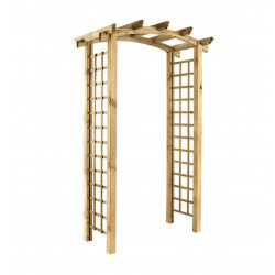 Pergola double en arc avec poteau, autoclave et passage 135 x 220 x 55 cm - KIWANO - Jardipolys