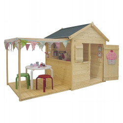 Maisonnette épicerie en bois sapin épicéa naturel 244,5 x 128,7 x 162,9 cm - Jardipolys