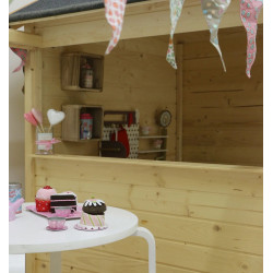Maisonnette épicerie en bois sapin épicéa naturel 244,5 x 128,7 x 162,9 cm - Jardipolys