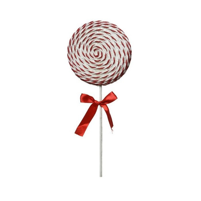 Suspension Sucette Rouge Et Blanc 28Cm