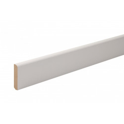 Plinthe médium (MDF) arrondie prépeint blanc, 14 x 80 mm, L.2.44 m - Centrale Brico