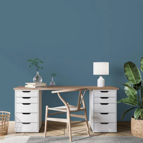 Peinture bleu madura pour mur, boiserie et radiateur O'pur satiné 2 l - RIPOLIN