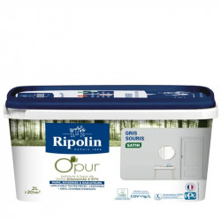 Peinture gris souris pour mur, boiserie et radiateur O'pur satiné 2 l - RIPOLIN