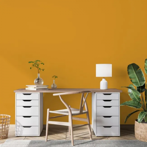 Peinture jaune ambre pour mur, boiserie et radiateur O'pur satiné 2 l - RIPOLIN