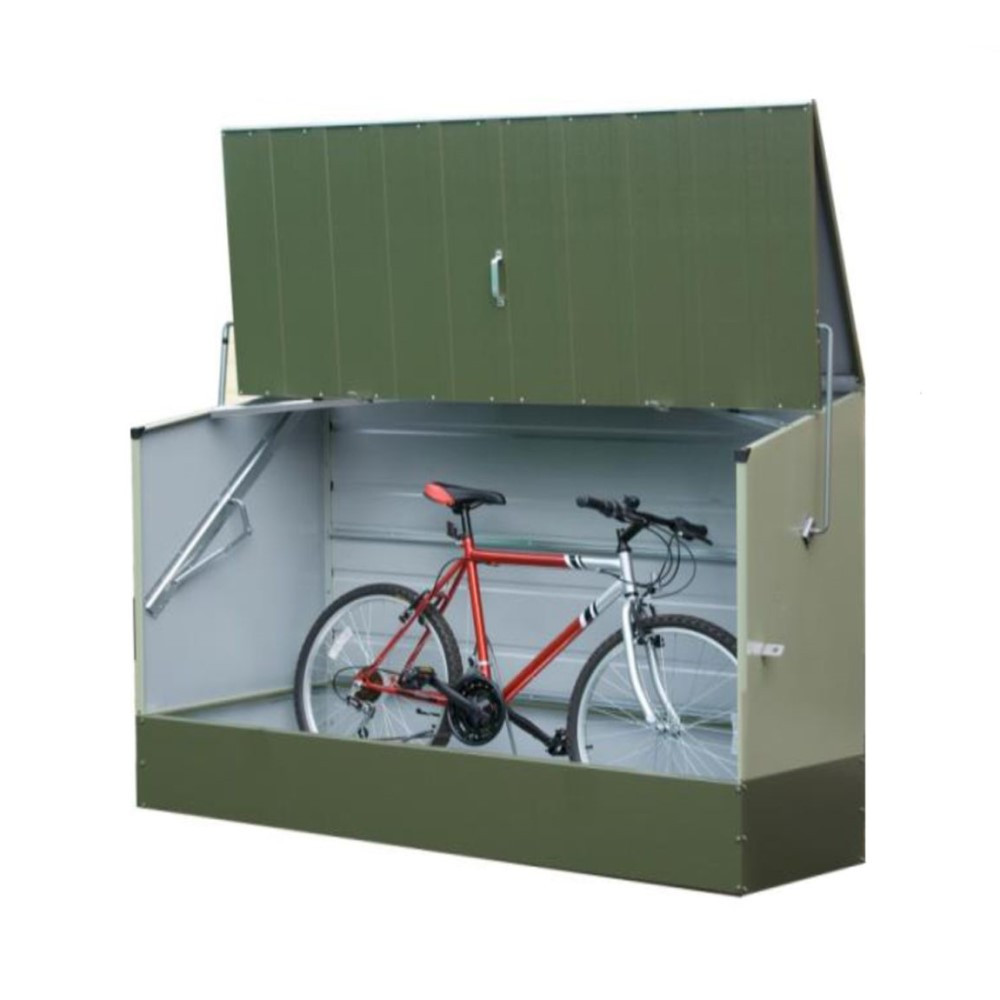 Abri à vélos en métal 1750L vert + kit d'ancrage - Bicycle Store