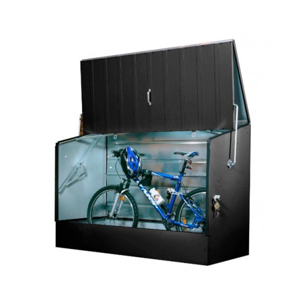 Abri à vélos en métal 1750L anthracite + kit d'ancrage - Bicycle Store