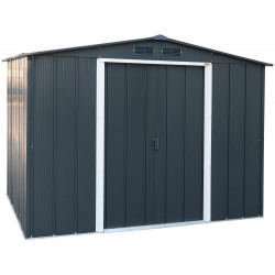 Abri de jardin métal - 4,75m² - kit ancrage - Anthracite de marque Duramax, référence: J7739400