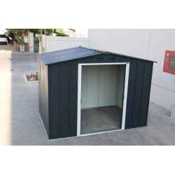 Abri de jardin métal - 4,75m² - kit ancrage - Anthracite - Duramax