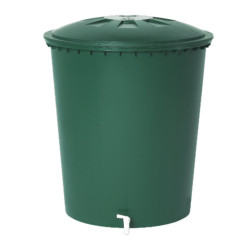 Récupérateur d'eau aérien cylindrique 310 L vert - H. 94 x Ø 80 cm - GARANTIA