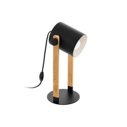 Lampe industriel en bois/métal noir, Hornwood de marque Eglo, référence: B7786000