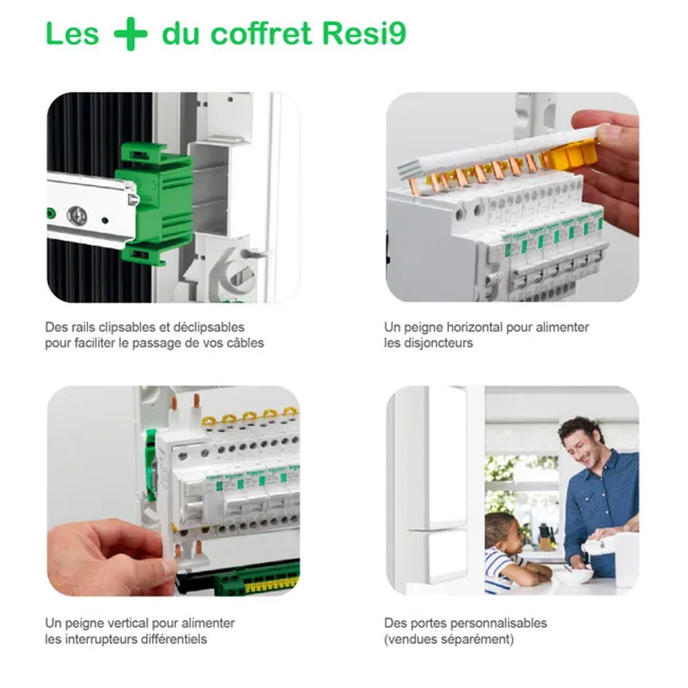 SCHNEIDER ELECTRIC Tableau électrique nu Resi9 2 rangées 26 modules