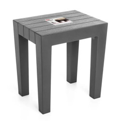 Tabouret à poser en polypropylène, anthracite - l.38 x P.29 x H.41.5 cm - TATAY