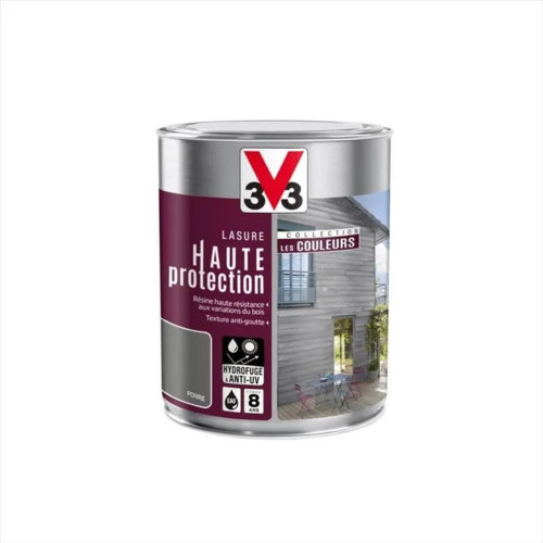 Lasure haute protection les couleurs 8 ans poivre satiné 1 l - V33 - V33