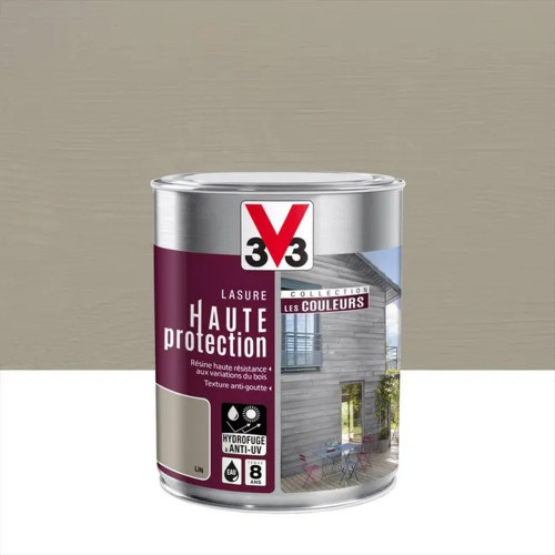 Lasure haute protection les couleurs 8 ans Lin satiné 1 l - V33 - V33